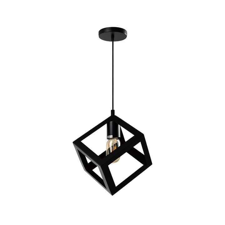 QUVIO Hanglamp met metalen frame vierkant zwart - QUV5150L-BLACK (1)