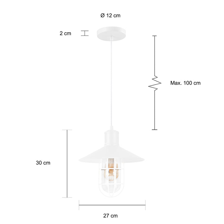 QUVIO Hanglamp metaal en glas - QUV5082L-WHITE (2)