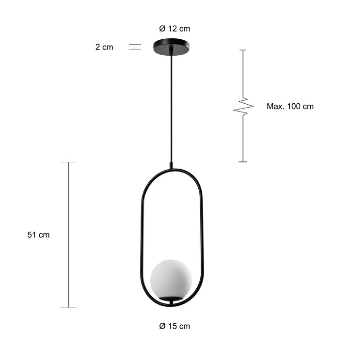 QUVIO Hanglamp glas langwerpig zwart - QUV5123L-BLACK (2)