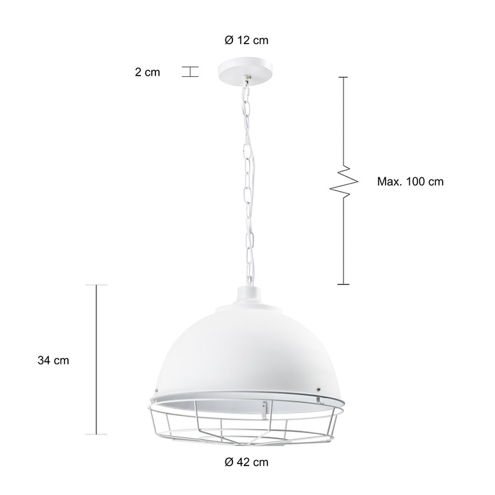QUVIO Hanglamp rond met metal frame wit - QUV5131L-WHITE (2)
