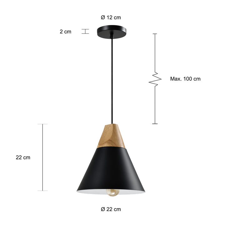 QUVIO Hanglamp langwerpig zwart - QUV5159L-BLACK (2)