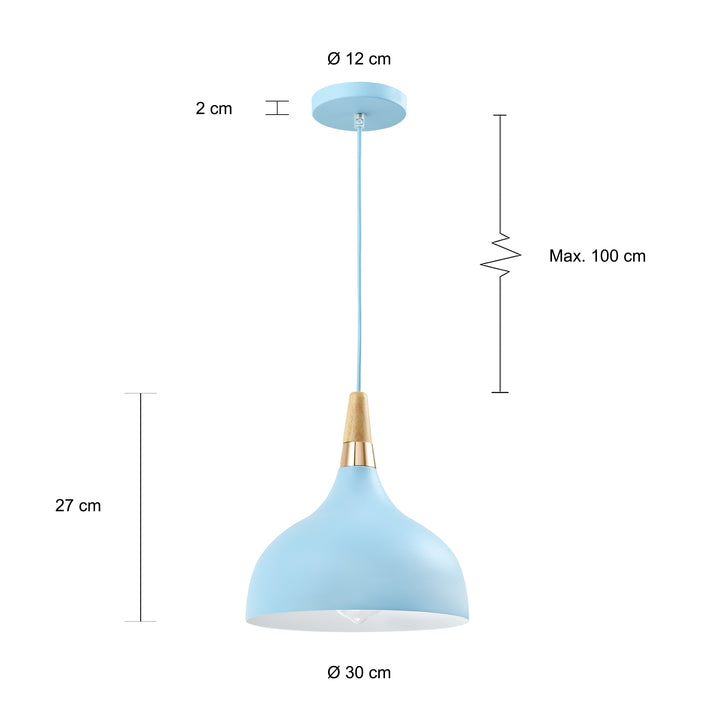 QUVIO Hanglamp rond blauw - QUV5136L-BLUE (2)