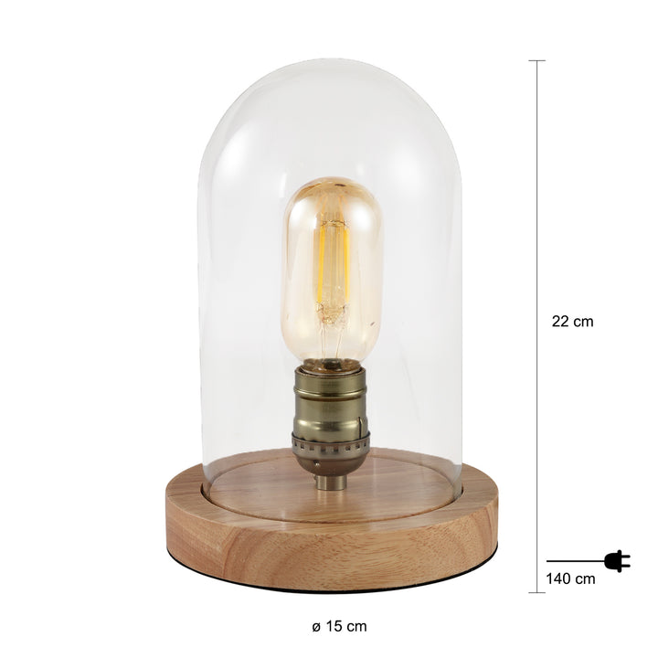 QUVIO Tafellamp met glazen stolp - QUV5031L (2)