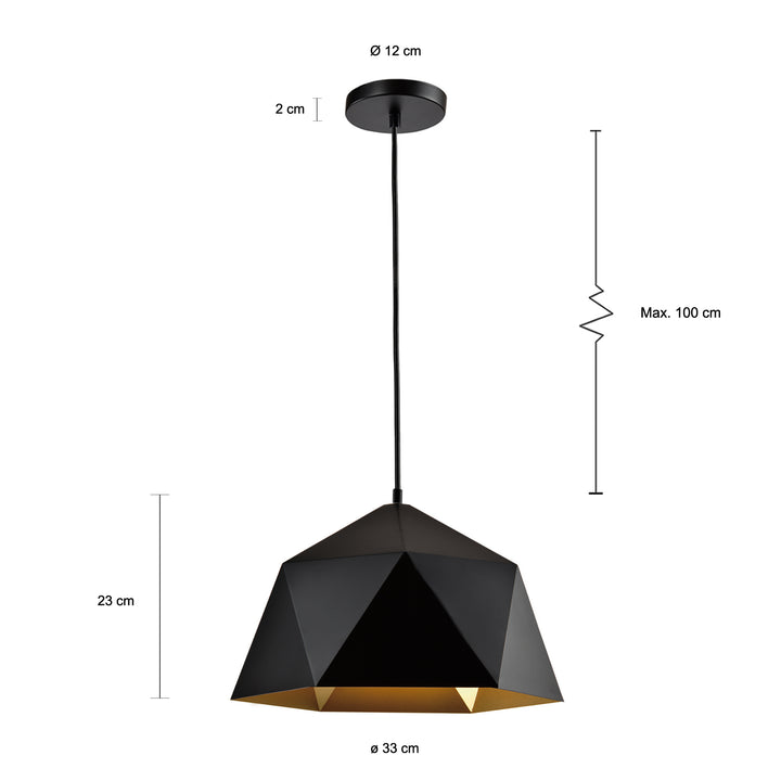 QUVIO Hanglamp design zwart - QUV5078L-BLACK (2)