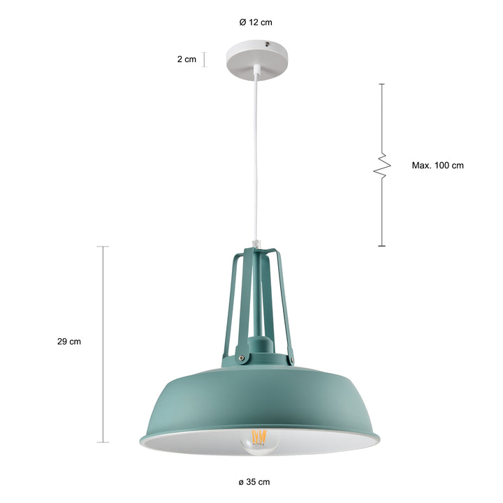 QUVIO Hanglamp rond groen - QUV5080L-GREEN (2)