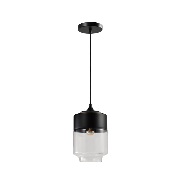 QUVIO Hanglamp langwerpig glas zwart - QUV5102L-BLACK (1)