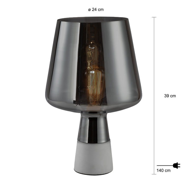QUVIO Tafellamp beton met glazen lampenkap - QUV5034L (2)