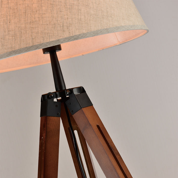 QUVIO Vloerlamp driepoot hout met beige kap - QUV5041L-WOOD (3)