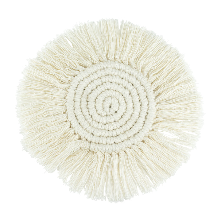 Krumble Onderzetter macrame rond - Katoen - Beige