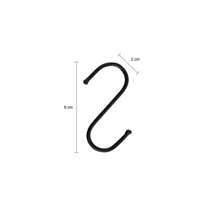 QUVIO Ophanghaken - RVS - zwart - S - 6,5 cm (h) - 10 stuks (2)