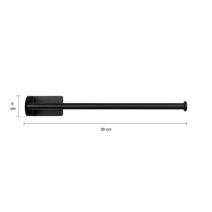 QUVIO Handdoekhouder metaal - Zwart - 35 CM (2)