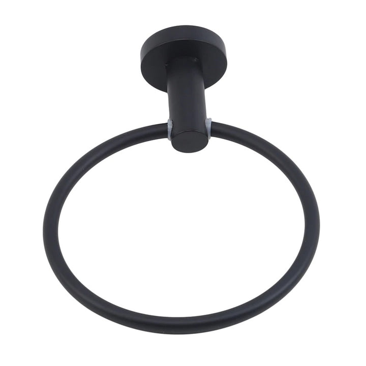 QUVIO Handdoekhouder ring staal - Zwart (1)