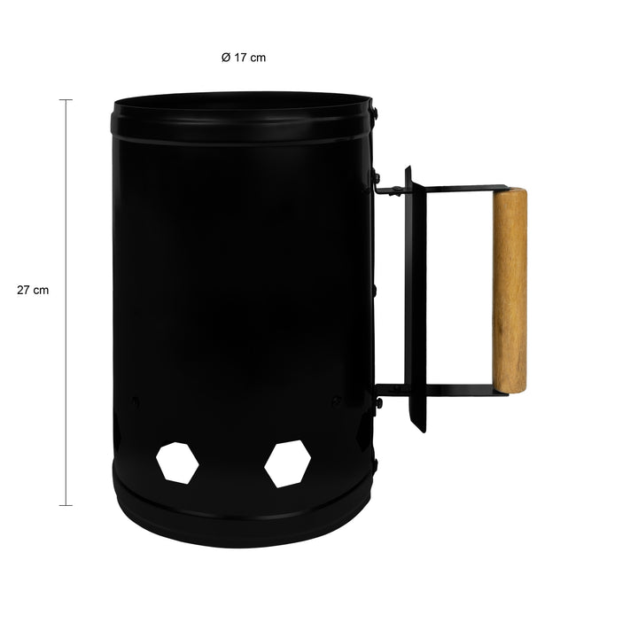 Krumble Houtskoolstarter RVS met houten handvat - Zwart (1)