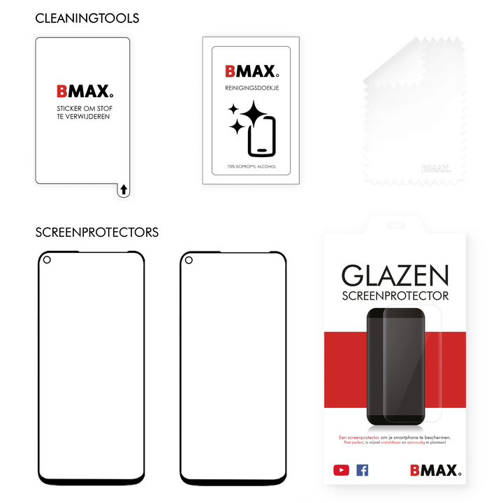 2-pack BMAX Huawei Mate 30 Lite Screenprotector - Gehard glas - Full Cover (4)