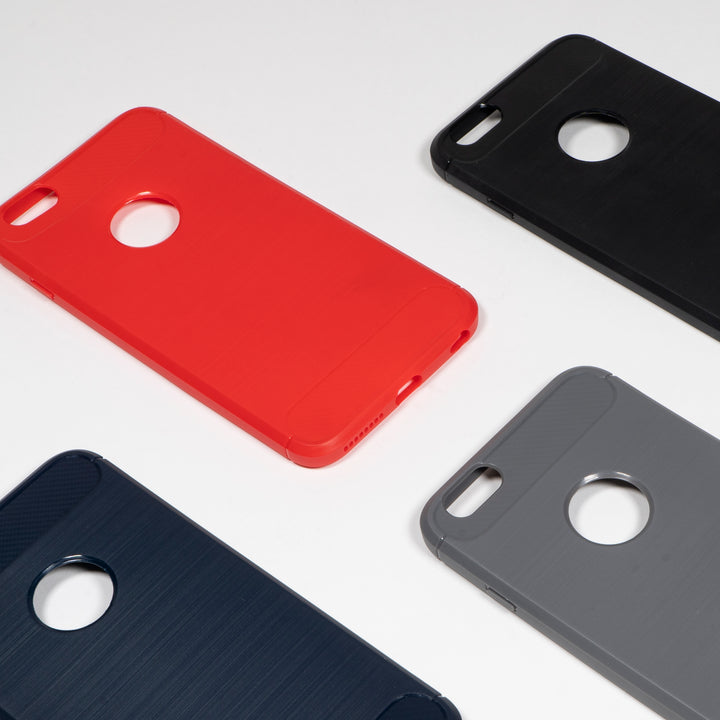 BMAX Carbon soft case hoesje voor iPhone 6/6s Plus - Red/Rood (3)