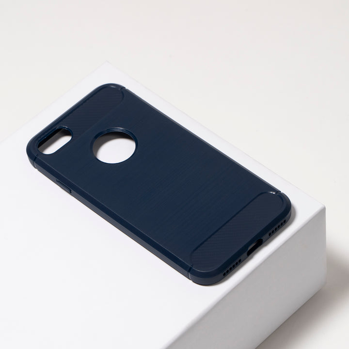 BMAX Carbon soft case hoesje voor iPhone 7/8 - blauw (1)