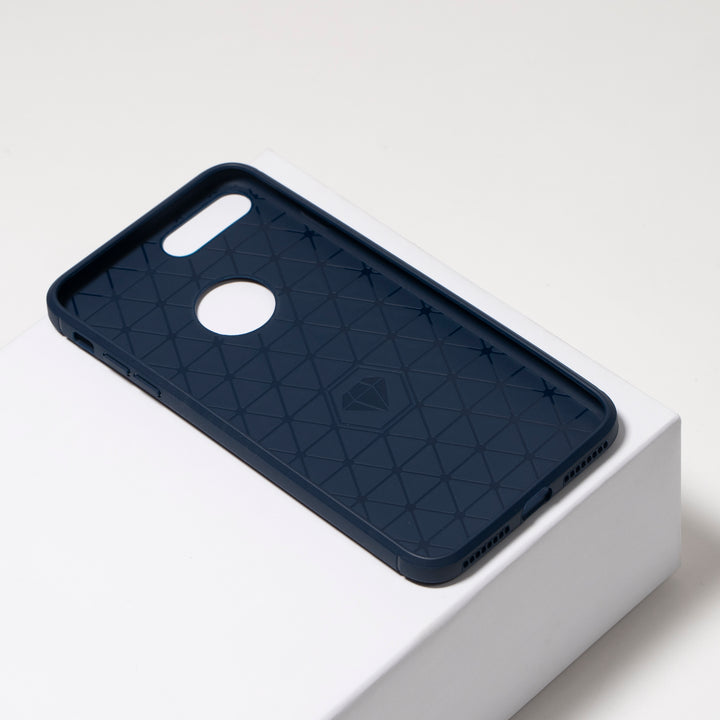 BMAX Carbon soft case hoesje voor iPhone 8 Plus - Blue/Blauw (2)