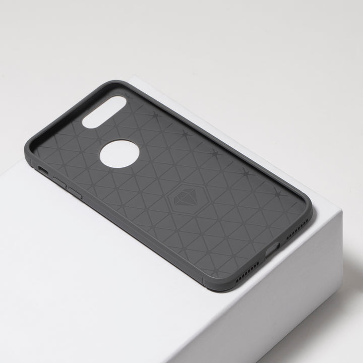 BMAX Carbon soft case hoesje voor iPhone 8 Plus - Grey/Grijs (2)