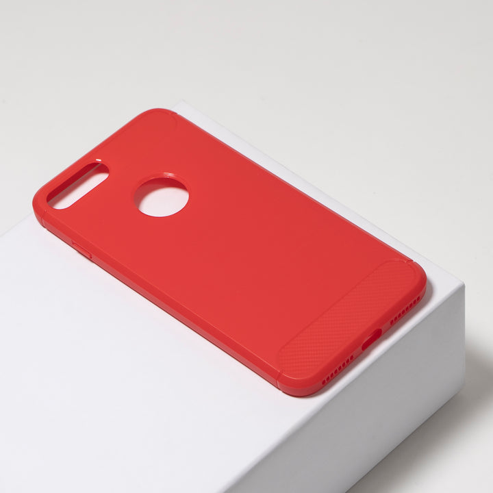 BMAX Carbon soft case hoesje voor iPhone 8 Plus - Red/Rood (1)