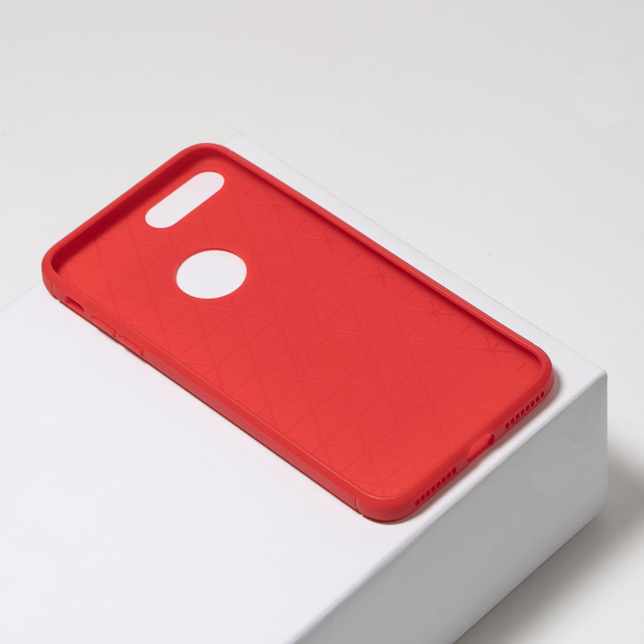 BMAX Carbon soft case hoesje voor iPhone 8 Plus - Red/Rood (2)