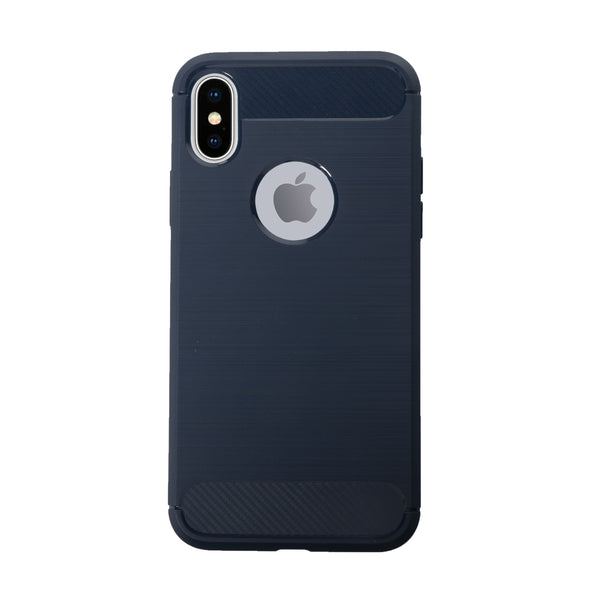 BMAX Carbon soft case hoesje voor iPhone X/XS - Blue/Blauw