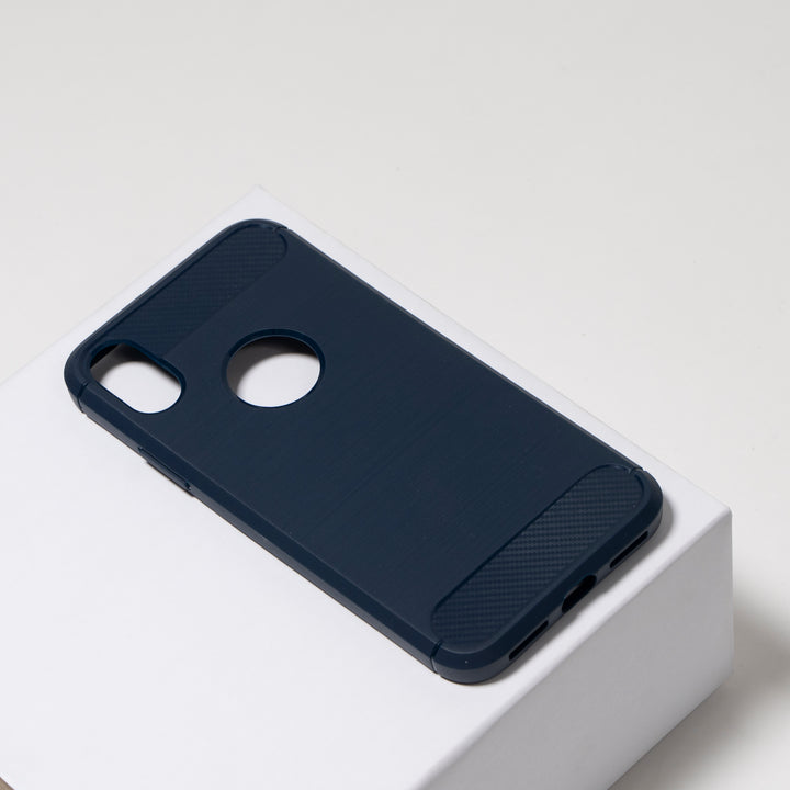 BMAX Carbon soft case hoesje voor iPhone X/XS - Blue/Blauw (1)