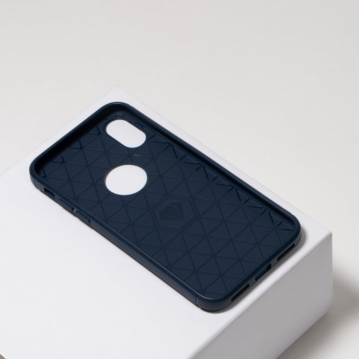 BMAX Carbon soft case hoesje voor iPhone X/XS - Blue/Blauw (2)