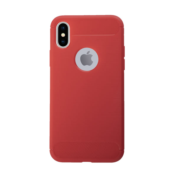 BMAX Carbon soft case hoesje voor iPhone X/XS - Red/Rood