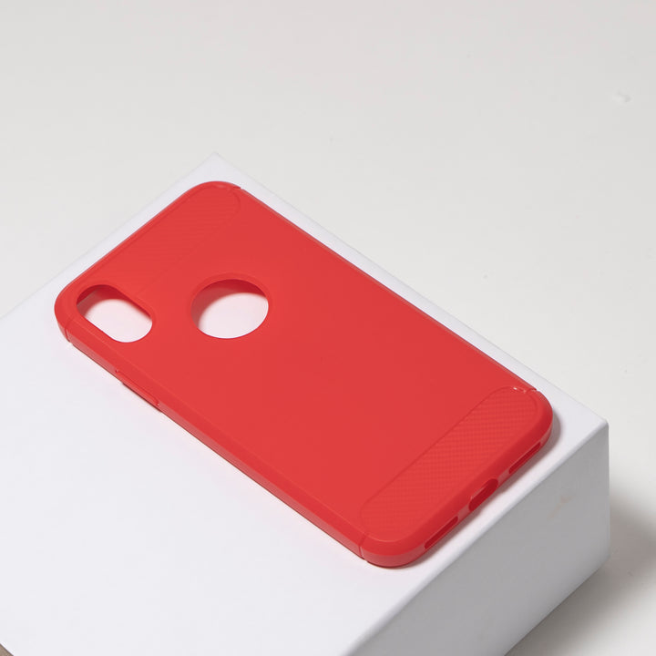 BMAX Carbon soft case hoesje voor iPhone X/XS - Red/Rood (1)