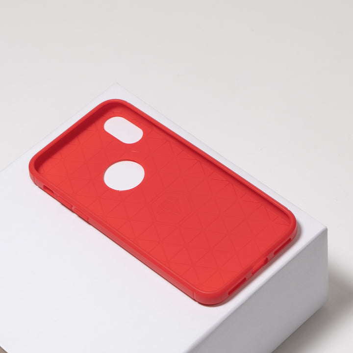BMAX Carbon soft case hoesje voor iPhone X/XS - Red/Rood (2)