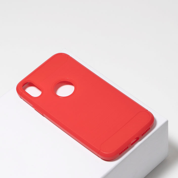 BMAX Carbon soft case hoesje voor iPhone Xr - Red/Rood (1)