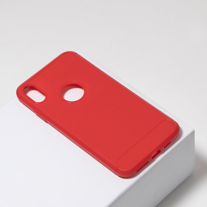 BMAX Carbon soft case hoesje voor iPhone Xs Max - Red/Rood (1)