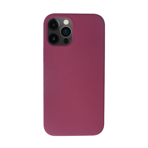 BMAX Liquid silicone case hoesje voor iPhone 12 - Plum/Pruim