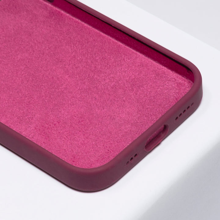 BMAX Liquid silicone case hoesje voor iPhone 12 - Plum/Pruim (3)