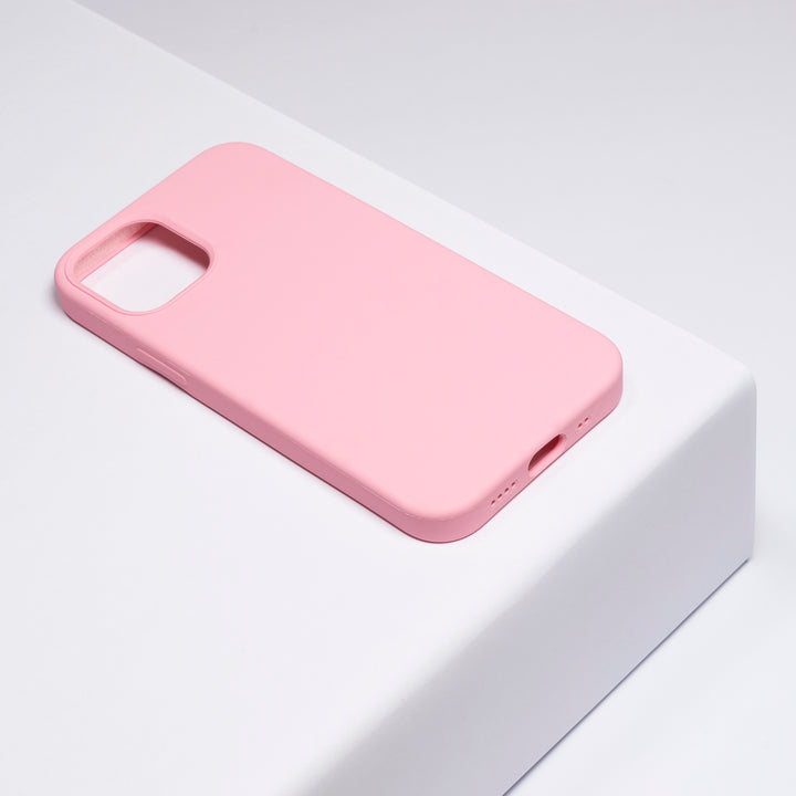 BMAX Liquid silicone case hoesje voor iPhone 12 Mini - Pink/Lichtroze (1)