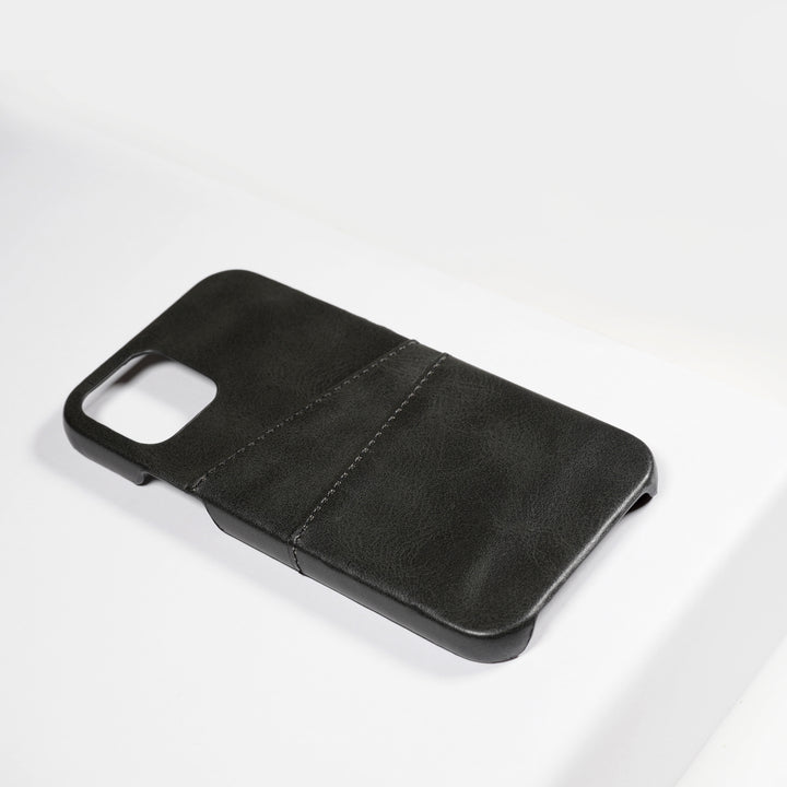 BMAX PU Leather Card Slots Hard Case hoesje voor iPhone 12 Mini - Black/Zwart (1)