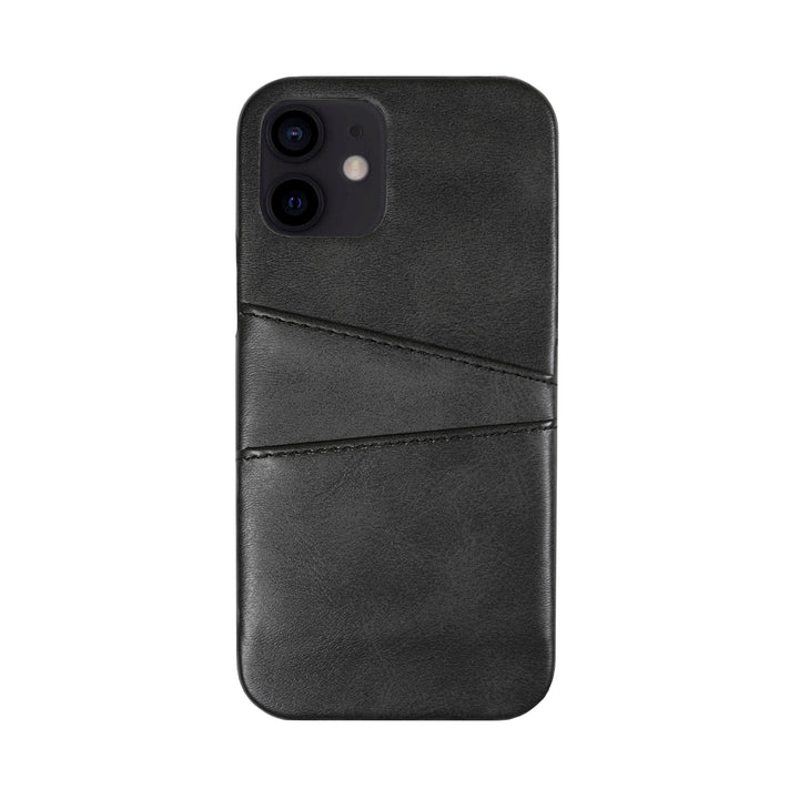 BMAX PU Leather Card Slots Hard Case hoesje voor iPhone 12 Mini - Black/Zwart