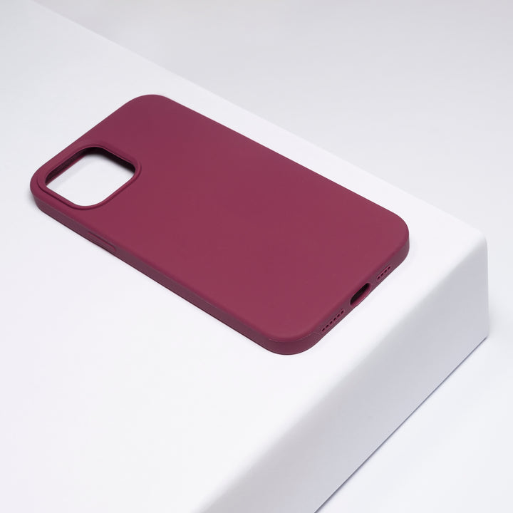 BMAX Liquid silicone case hoesje voor iPhone 12 Pro Max- Plum/Pruim (1)