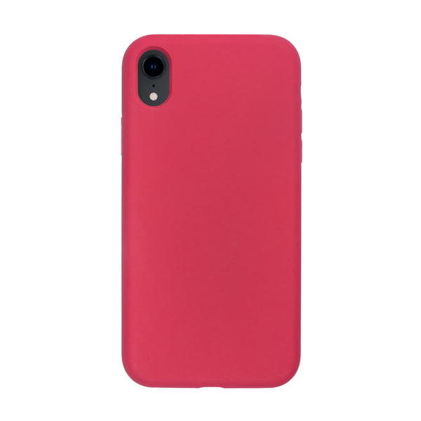BMAX Liquid silicone case hoesje voor iPhone Xr - Peach/Bordeaux roze