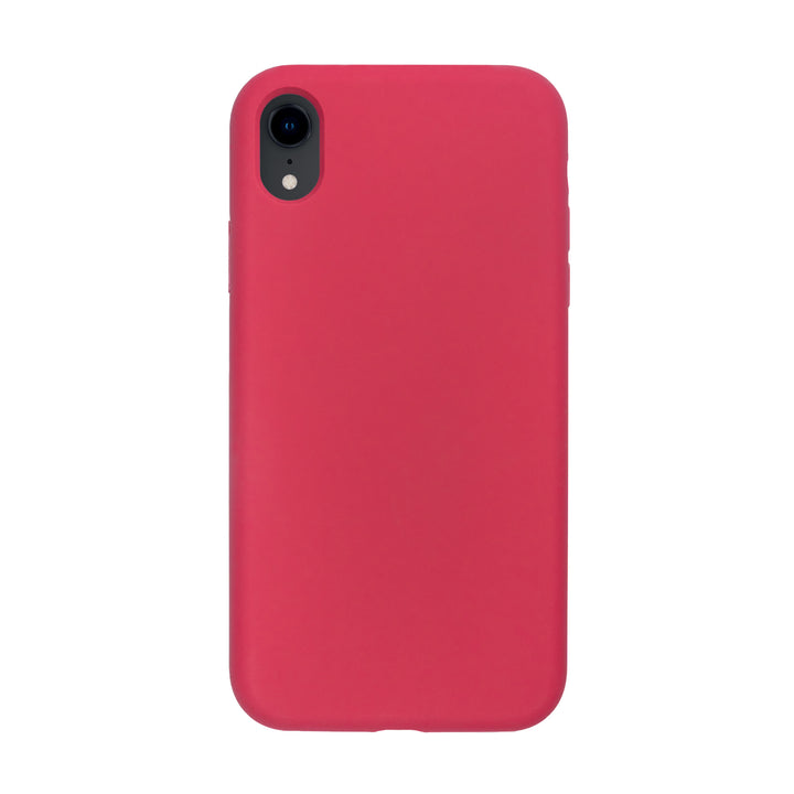 BMAX Liquid silicone case hoesje voor iPhone Xr - Peach/Bordeaux roze