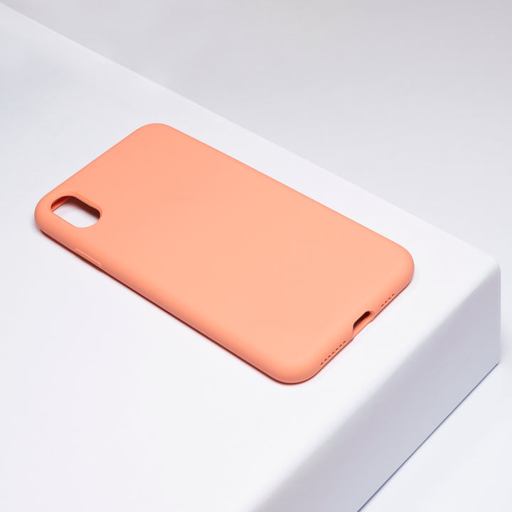 BMAX Liquid silicone case hoesje voor iPhone Xs Max - Nectarine/Pastel oranje (1)