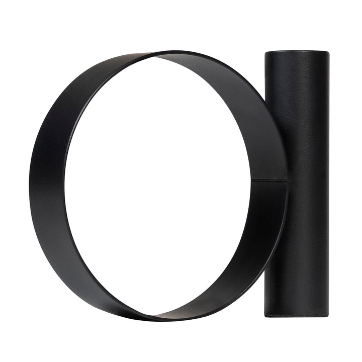 QUVIO Kaarsenstandaard metaal met rond handvat - Zwart (1)