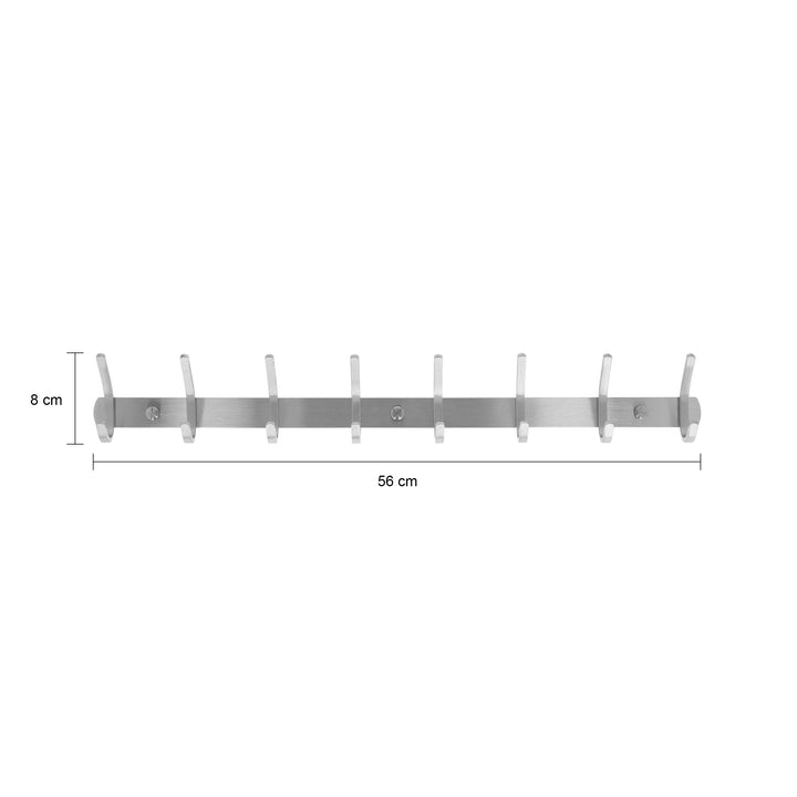 QUVIO Kapstok met 8 haken - RVS - Zilver (1)