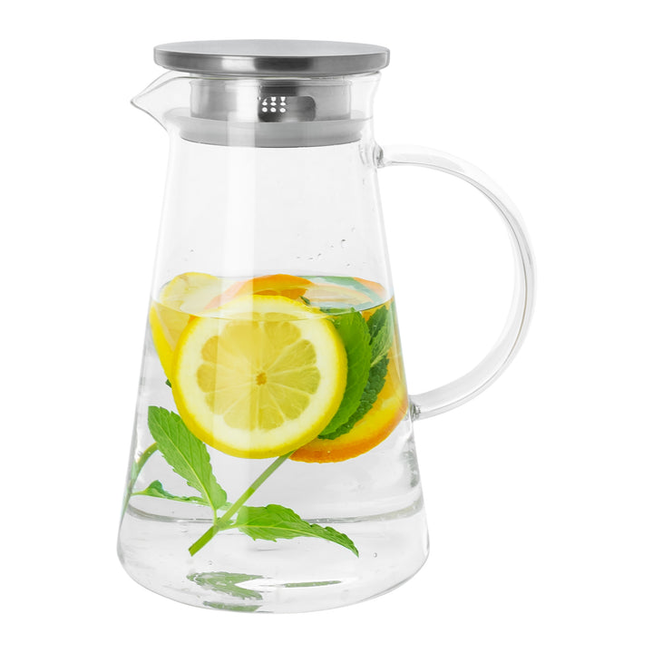 Krumble Karaf met filter, handvat en aluminium deksel - 1,2 L - Glas (3)
