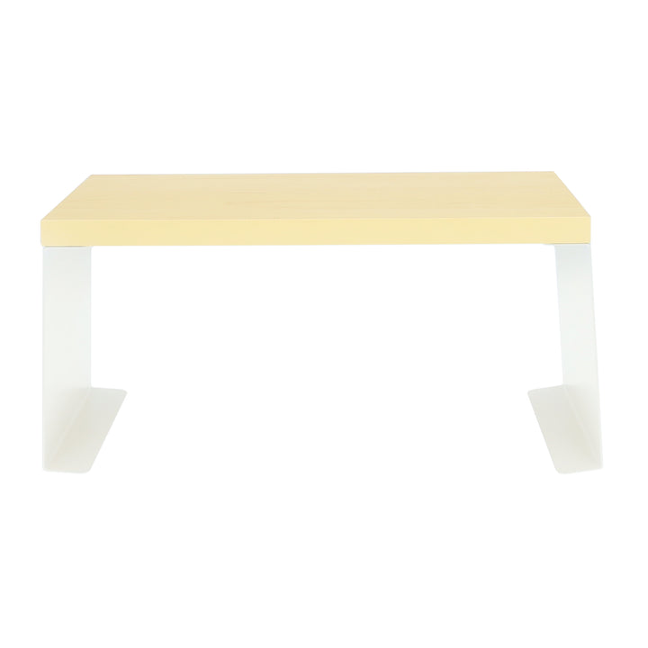 QUVIO Aanrecht organizer met houtlook plank - Metaal - Wit (2)