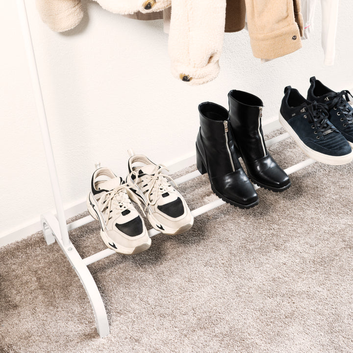 QUVIO Kledingrek met schoenen opbergruimte - Wit (3)