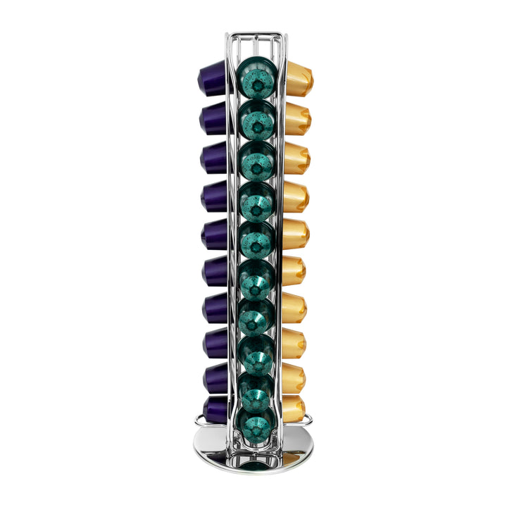 QUVIO Koffiecups standaard voor Nespresso rond - 40 capsules - Chroom