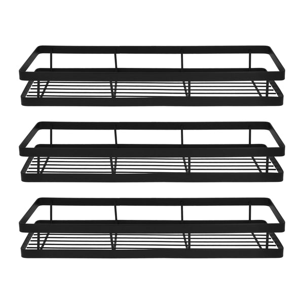 QUVIO Kruidenrek keuken metaal - Zwart - 40 cm - set van 3