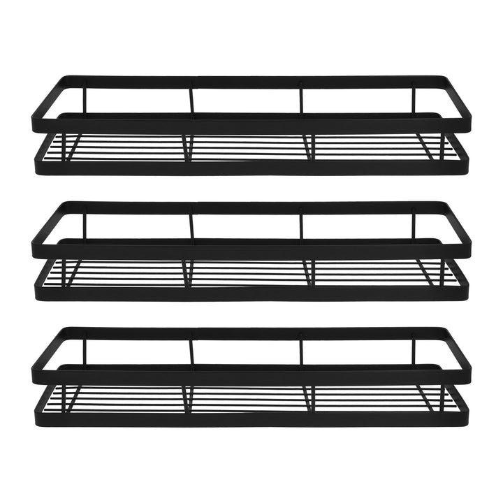QUVIO Kruidenrek keuken metaal - Zwart - 40 cm - set van 3