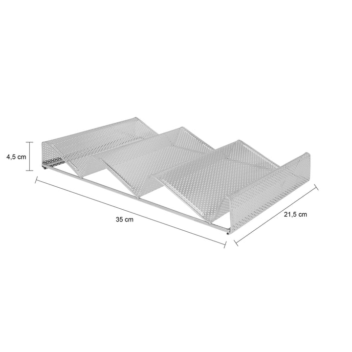 QUVIO Kruidenstandaard met 3 lagen - 21.5 x 35 x 4.5 cm - RVS - Zilver (2)